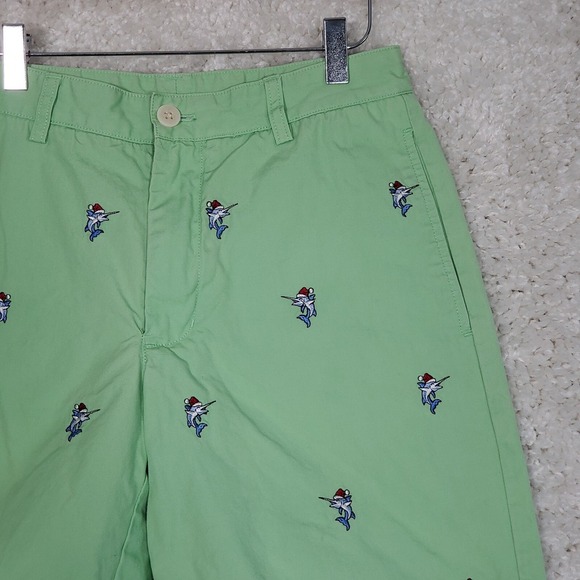 Vineyard Vines Men Shorts 30 Green Chino Cotton Swordfish Embroidered Preppy - Picture 3 of 14